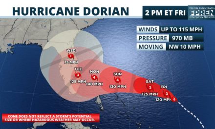 Hurricane Dorian is now a Major Hurricane
