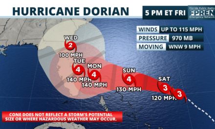 Hurricane Dorian headed towards Northwestern Bahamas