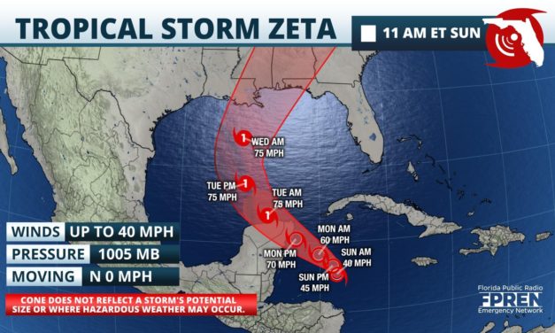 Tropical Storm Zeta Forms. Risk to Northern Gulf Coast Increases