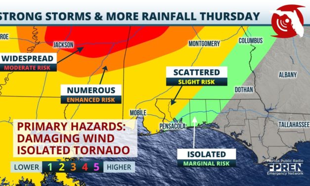 Strong Storms to Deliver Additional Rainfall Thursday in the Panhandle