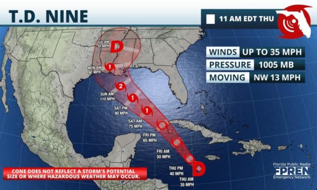 Tropical Depression 9 Forms In Caribbean, Expected To Strengthen Over Gulf This Weekend
