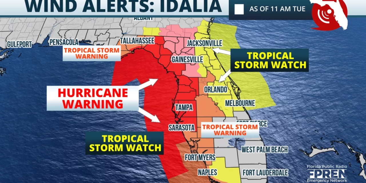 Current Watches, Warnings, Evacuations and Closures for Florida Counties as Idalia Closes In