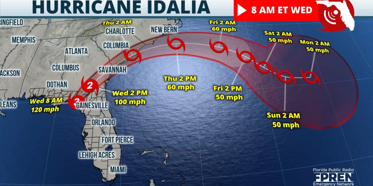 Category 3 Major Hurricane Idalia Makes Landfall Along Big Bend Coast of Florida