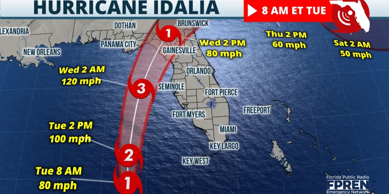 Idalia on Track to Hit Florida as a Major Hurricane Wednesday Morning