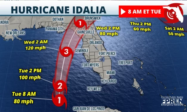 Idalia on Track to Hit Florida as a Major Hurricane Wednesday Morning