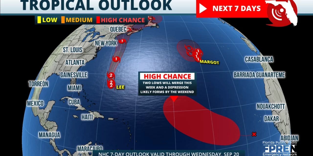 Margot Remains at Sea as a ‘Fish Storm’ Among Lee and Invest 97L