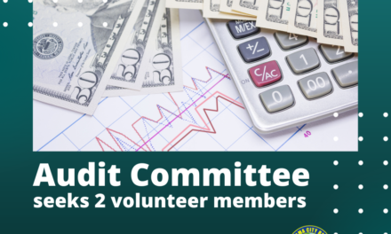 Two volunteers needed to serve on the Audit Committee